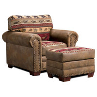 American Furniture Classics Sierra Lodge 4-piece Microfiber Sofa Set in Brown