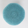 GDF Studio Valentine Handcrafted Modern Fabric Pouf, Blue