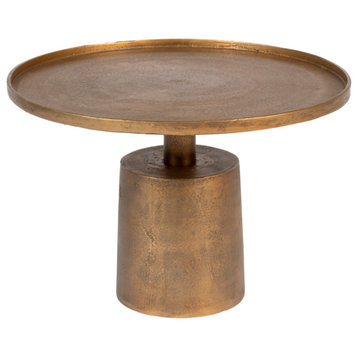 Antique Gold Pedestal Coffee Table | DF Mason