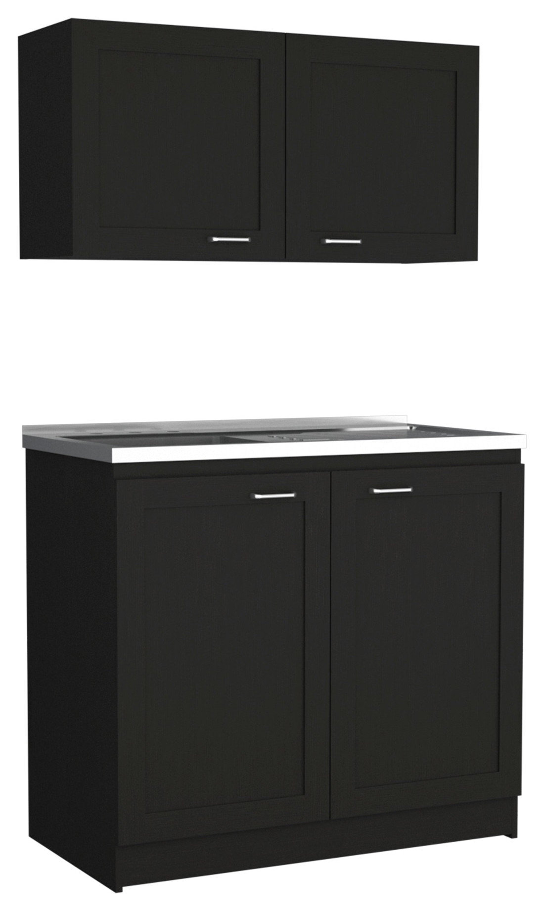 Image showcasing Zurich Cabinet Set, Kitchen, Black - Transitional - Kitchen Islands And ...