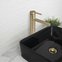STYLISH Single Handle Bathroom Vessel Sink Faucet, Stainless Steel Brushed Gold