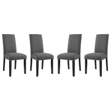 Gray Parcel Dining Side Chair Fabric Set of 4