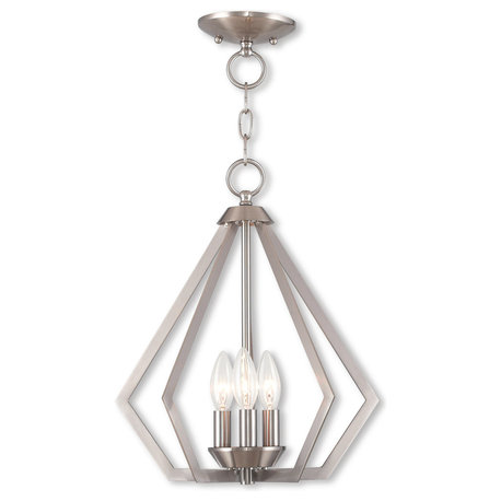 Prism 3-Light Mini Chandelier/Ceiling Mount, Brushed Nickel