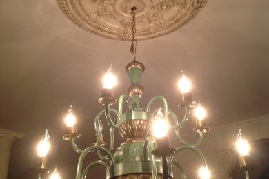 Chandelier and Medallion  refinish.