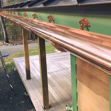 Copper Gutters6" SEAMLESS half round copper gutters Sunrise On Hudson 2017