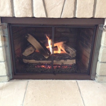 Glass Fireplace Doors & Gas Logs or Fire Features