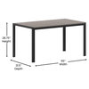 Finch Commercial Grade Outdoor  55" x 31" Dining Table, Gray