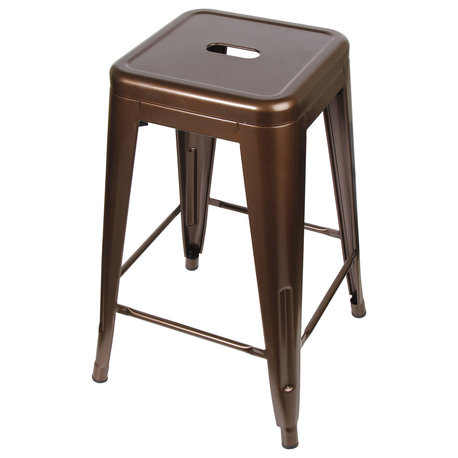 Backless Coffee Metal Bar Stools, Set of 3