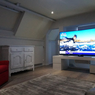 Example of a farmhouse home theater design in Rennes