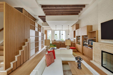 Inspiration for a contemporary living room remodel in New York