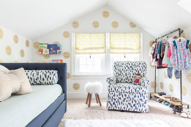 Example of a trendy kids' room design in Charlotte