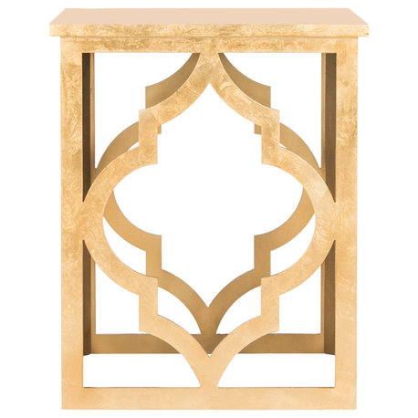 Safavieh Milo Trellis End Table, Gold Leaf