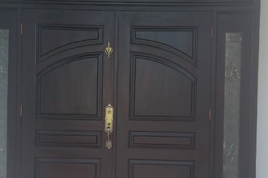 CEDAR ENTRANCE 8-PANEL DOUBLE DOORS IN CHERRY MAHOGANY, KINGSTON