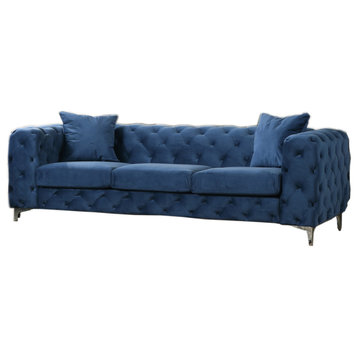 Nigel Velvet Living Collection, Blue, Sofa Table