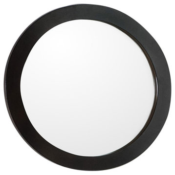 Arlo Round Framed Mirror, Sable Walnut