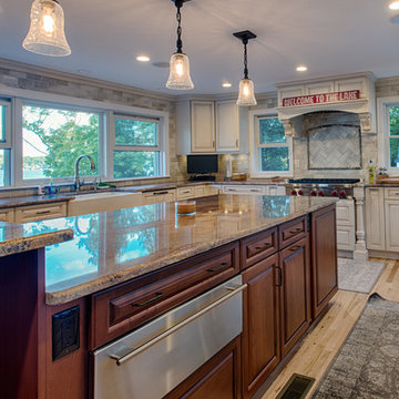 Plain & Fancy Vintage Color Match Maple Kitchen with Majestic Cherry Island