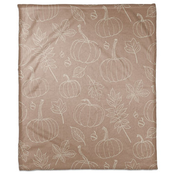 Dusty Rose Fall Pattern 50x60 Coral Fleece Blanket