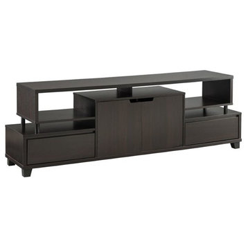 Furniture of America Eliana Wood Multi-Storage TV Stand in Cappuccino