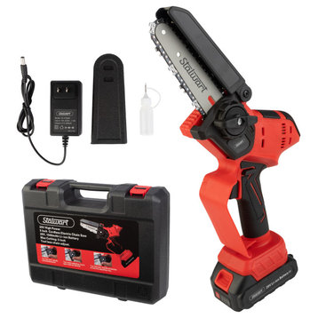 5" Mini Chainsaw With 20V 1500mah Lithium Ion Battery, Charger, and Carry Case