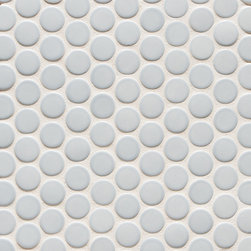 6th Avenue Round Mosiac in Pale Sky Gloss - Tile