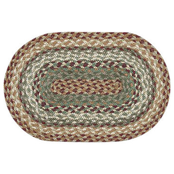 Buttermilk and Cranberry Sample Rug 10"x15" Oval