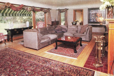 Zen living room photo in Portland