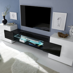 Modern TV Stand Incastro Low Black by LC Mobili - $749.00 - Entertainment Centers And Tv Stands