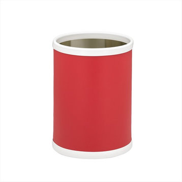 Kraftware Round Wastebasket, Red