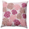 Big Leaves Decorative Throw Pillow, Bold Pink, 20"x20"