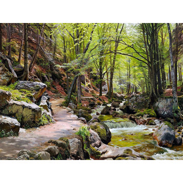 Tile Mural Landscape forest river Kitchen Backsplash Ceramic Matte