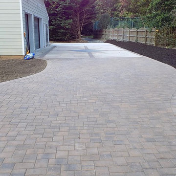 New Concrete Paver Driveway, Herringbone Pattern