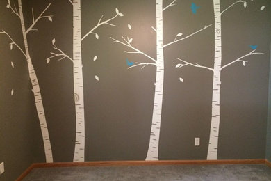 Birch Tree Hand Painted Nursery