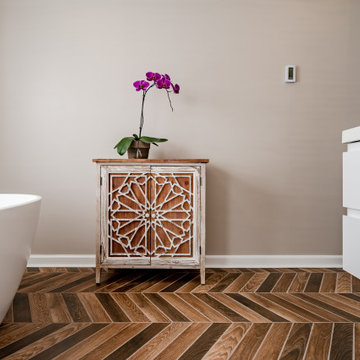 West Chester Herringbone/Chevron Master Bathroom