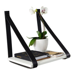 Leather Strap Hanging Bedside Table - Magazine Racks