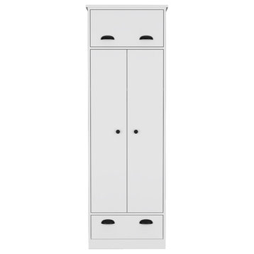 Depot EShop Tifton Engineered Wood Armoire with 2-Doors in White