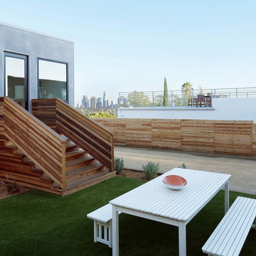 White Picnic Table on Faux Grass Lawn