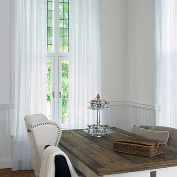 White Sheer Pinch-Pleat Draperies