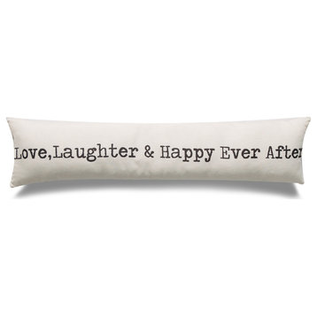 My Cottage Home Pillow With Poly Insert, 12"x48", Love Laughter & Happy Ever After