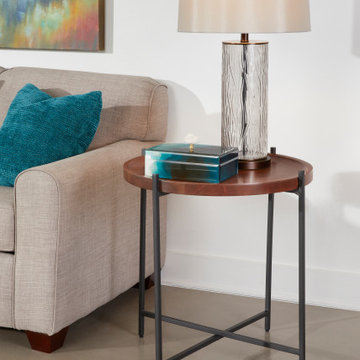 Brant Contemporary Round Tray Top End Table