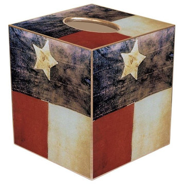 TB452-Antique Texas Flag Tissue Box Cover