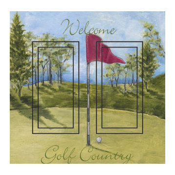 Welcome to Golf Country Double Rocker Peel and Stick Switch Plate Cover: 2 Units