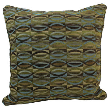 25"x25" Jacquard Chenille Pillow With Insert, Earthen Waves