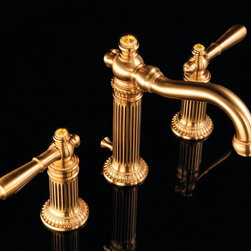 Widespread Lavatory 24K Gold with Jewel-Encrusted Crowns - Products