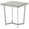 22" X 22" X 24" Mirrored And Chrome End Table