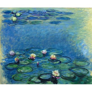Water Lilies (Blue/Gray), Unframed loose canvas