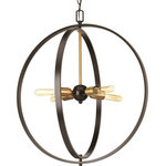 Progress Lighting - Swing 4-Light Large Pendant - New additions to this popular vintage electric family. The four-light sphere pendant within Swing features mixed metal accents and vintage undertones.