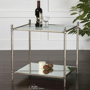 Uttermost Gannon 23 x 27" Mirrored Glass End Table