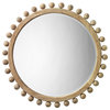 Eden Home Coastal Wood Mirror with Small Balls in Natural Finish