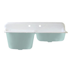 Randolph Morris 47" Cast Iron Double Bowl Farmhouse Sink - Kitchen Sinks