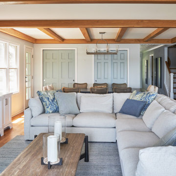 Family Room with Exposed Beams